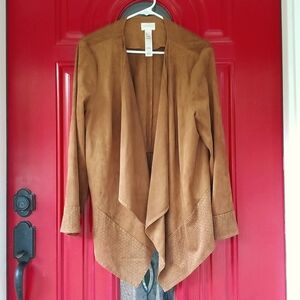 Chico's Chic Faux Suede Cutwork Jacket, size 3 or XL